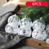 Dekoracyjne figurki 6pcs białe kulki śnieżne ozdoby świąteczne wiszące dekoracje drzew przezroczyste bombki kulki świąteczne