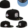 Boll Caps est Athletic Fitted Hats Snapbacks Hat Classic broderi vuxen platt topp för män kvinnor fullt stängt 7-8