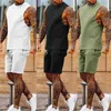 Men 2 Piece Yoga Set for Running T-shirt Sports Wear Gym Suit Clothing Men Workout Clothes Gym Wear Set