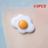 Figurines décoratives 1 / 3pcs lot peint à la main Kawaii Resin Pain mélangé / Egg poché à plats cabochons pour les centres d'arc à cheveux Scrapbooking