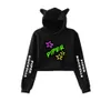 Piper Rockelle Merch Crop capuz top Hip Hop Streetwear Kawaii Cat Ear Harajuku Crop Courped Sweatshirt Tops ROPA MUJER4167688