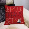 Pillow Customized Pillowcases Nautical Stripe Life Buoy Anchor S Cover El Linen Ocean Decorative Throw Case T215