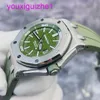 Lastest AP Wrist Watch Royal Oak Offshore Series 15710ST Avocado Green dial Automatic Mechanical Watch Mens 42mm full set