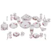 40st/set 1:12 Dollhouse Miniature Table Porcelain Ceramic Tea Cup Rishes