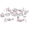 40pcs/set 1:12 Dollhouse en miniatura en miniatura de porcelana de porcelana té de té Copa de té