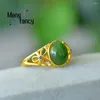 Cluster Rings Natural An Jasper Openwork Butterfly Ring Elegant Court Style Exquisite High-grade Women Fashion Luxury Jewelry Holiday Gifts