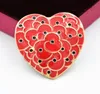 Red Heart Pretty Flower Pins Broche Memorial Day Broche Royal British Legion Flower Pins Badge 1731 T27250283