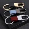 Schlüsselringe Feste Farbe Metallschnalle Key Ring Pedant Car Schlüsselkette Luxuslederschlüsselkette für Männer Frauen Zubehör Geschenktüte Schlüsselanhänger 240412