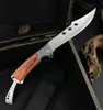 Stainless steel USA dovetail large folding knife color wood handle sharp tactical hunting EDC pocket survival knives7458621