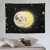 Tapisserier Sun and Moon Tapestry - Burning With Star Mystic Wall Hanging For Bedroom Estetic Black White Beach Filt