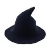 Skąpe brzeg kapelusze ly ladies halloween impreza mody wiedźmowa czapkę swobodne stałe kolor szeroko zakrojony 9854863