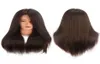 18 tum Brown 100 Real Human Hair Training Hair Dresser Mannequin Heads Doll Head Long Hair Frisyr Practice Head Beauty8486075