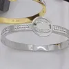 Hot Inlay Crystal Armband Designer Bangle Letter Armband Märke smycken män Kvinnälskare Bangle Wedding Party Gifts High-End 18k Gold Titanium rostfritt stål