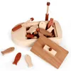 Dekompresyjne zabawki dziecięce drewniane zabawki magnetyczne bloki wędkarskie Bloki edukacyjne śliczne małe drewniane ryby oświecenie mózgowe zabawki 240413