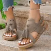 Sapatos casuais sandálias femininas tênis vintage tênis Fringe Beach Western Flats Moda Punk Gladiator Plus Size Baixo Lúculo do salto