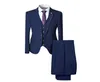 2018 Dark Navy Satin Men039s костюм Clasic Fit 3pieces Mens Comse Blazer One Button Tuxedo Business Wedding Party Juper