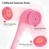 Massager Electric Body Brush Back Scrubber Rechargeble Scrubber Shower Brush 3 Cleaning Heads 2 Hastigheter Badborste Massage Exfoliator