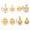 10pcs/Los 14K 18K Gold plattiert Messing Daisy Schneeanhänger Muschelarmband -Charme für DIY -Schmuckohrring -Halskettenzubehör