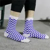 Herrensocken Korea Harajuku Trend Männer Schachbrett Geometrische karierte Hip Hop Cotton Frauen Unisex Streetwear Neuheit Sokken Dropship