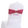 50pcs 100pcs arrière paillettes Lycra Spandex Chair Band Bow For White Cover Wedding Banquet Banquet Event Decoration