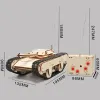DIY Wooden 3D Puzzle Puzzle Tank Modelo Science Kit Assembléia Toys RC Física de tanques Projeto de escola eletrônica Experiência científica Toys