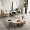 Mobili per mobili da soggiorno di lusso un set di 2 tavolino moderno tavolo da tè interno moderno e combinazione di supporti televisivi