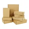 Gift Wrap 5pcs Brown Paper Boxes With Lids DIY Birthday Christmas Packaging Box Bridal Shower Wedding Party Favors Easy Assemble