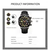 Wristwatches 3PCS Set Fashion Mens Sports Bracelet Necklace Watches For Men Business Quartz Wrist Watch Classic Male Casual Leather