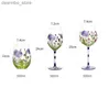 Wine Glasses Creative Hand Painted Red Wine lass Flower Pattern Wine Cup Cocktail Champane Flutes Crystal oblet Home Bar Weddin Drinkware L49