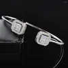Brangle 2024 Bracelet princesse de couleur argentée rectangle pour femmes bijoux en gros de bijoux en gros Moonso S7204