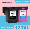 Aecteach 123 لـ HP123 123XL خرطوشة الحبر لـ HP Deskjet 1110 1111 1112 2130 2132 2134 OfficeJet 3830 3831 3832 3834 Printer