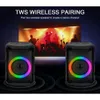 Taşınabilir Bluetooth hoparlörümüzle ev partilerinizi geliştirin - RGB çok renkli ritim ışıkları, su geçirmez, 8 saatlik oynatma, TWS eşleştirme, HD ses kalitesi