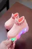 Chaussures de filles d'hiver Sports LED tissage bébé tenis décontracté pour enfants respirant sneakers chaussettes chaussures pour tout-petits chaussures pour 1 2 3 4 5 6 ans324153005