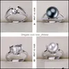 إعدادات المجوهرات DIY RING GOLD SIER RINGS إعداد التاج الزركون للنساء الأزياء قابلة للتعديل حجم الزفاف هدية DEL DHGARDEN DH16T