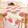 Tapestries Holiday Dining Table Linen 13x72 Inches Tablecloth Christmas Snowflake Cover High-Definition Printing Easy Care Fabric