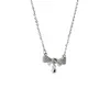 S925 Collier de cloche à arc en argent sterling pour filles luxe léger et niche chaîne de clavicule 2022 Personnalité accessoire haut de gamme