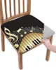 椅子カバーピアノキーノート音楽グラディエントシートクッションストレッチダイニング2PCSホームバンケットリビングルーム用カバースリップカバー