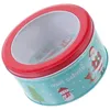 Storage Bottles Christmas Tin Box Jewelry Case Cookie Tins With Lids Crackers Containers Decor Round Jar Candy Holder