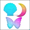 Molds Resin Moon Shell Butterfly Shape Sile Handmade Coaster Crescent Epoxy Craft Decor Mod Drop Delivery Jewelry Tools Equipment Dhpbs
