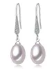 89mm White Pink Purple 100 Natural Freshwater Pearl Drop Earrings 925 Silver Zircon Jewelry for Women4511570