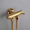 Bathroom Bidet Sprayer Bidet Faucets Toilet Hand Spray Brass Bidet Set Toilet Bidet Sprayer Self Cleaning Shower Gold