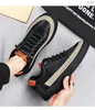 Casual Shoes 2024 Winter Board Leisure Sports One Step Flat Men's Black Leather Work Fashion