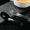 Spoons de talheres descartáveis colher sopa plástica asiática que serve ramen talheres chineses chineses utensílios de mingau de alimentos bolo de sobremesas