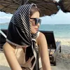 Filtar halsduk kvinnor kerchief 2024 sommar kvinnliga strandstolar echarpe satin pannband sjalomslag bandana filt