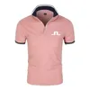 J Lindeberg Golf T-shirt pour hommes Vêtements de golf Summer confortable Breffable à séchage rapide T-shirt à manches Men Polo T-shirt de luxe 240412