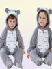 Baby Onesie Kigurumis Boy Girl Niemowlę Romper Totoro Costume Gray Pajama z zamkiem zimowe ubrania maluch uroczy strój kota fantazyjna 22806031