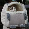 Cat Carriers Bag Teddy Short Chest Outer Strap Dog Warm Out Pet Shoulder Portable Backpack Fleece Winter