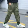 Pants Boys Pants Solid Color Cargo Pants Teenage Boys Multipocket Pants Children's Spring and Autumn Boys Casual Pants Streetwear