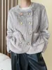 Women's Jackets XIWEN Round Collar Long Sleeve Double Breasted Pockets Woolen Luxury Versatile Coats For Women 2024 Winter Tops Wear XF903