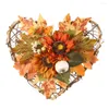 Decoratieve bloemen simulatie pompoen zonnebloem muur hangende herfst krans hartvormige schuim rattan slinger thanksgiving home party